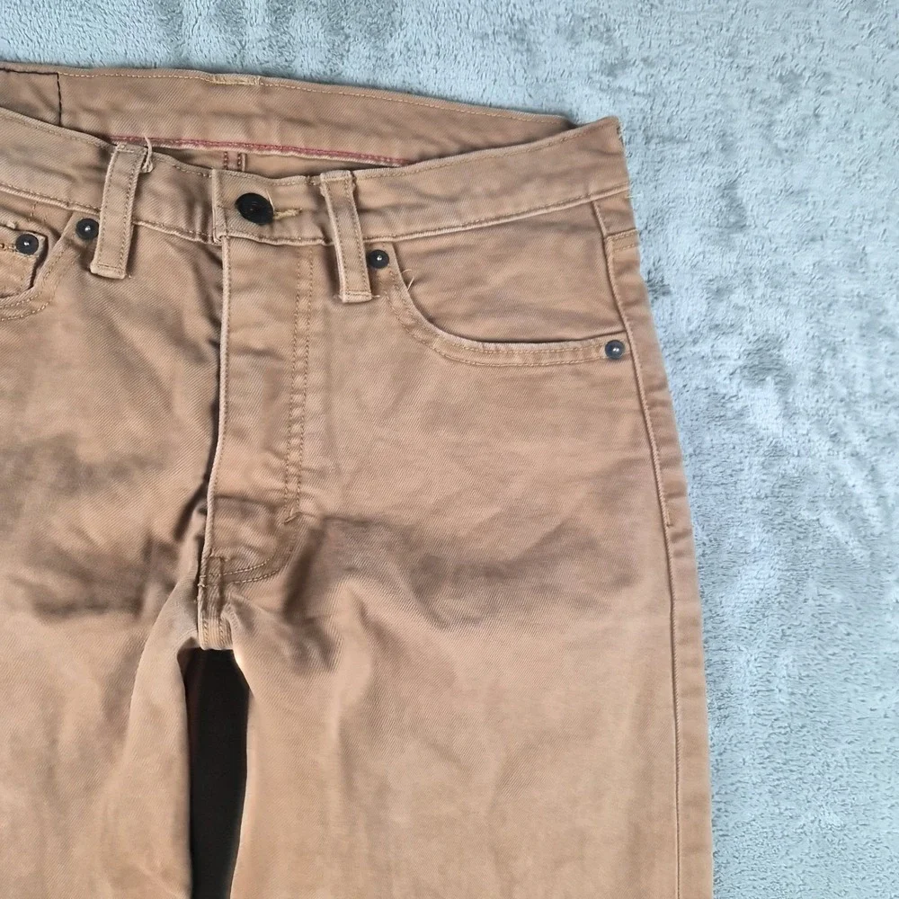 Levis 504 Jeans Mens 30x31 Brown Denim Straight Leg Skater Stretch Pants